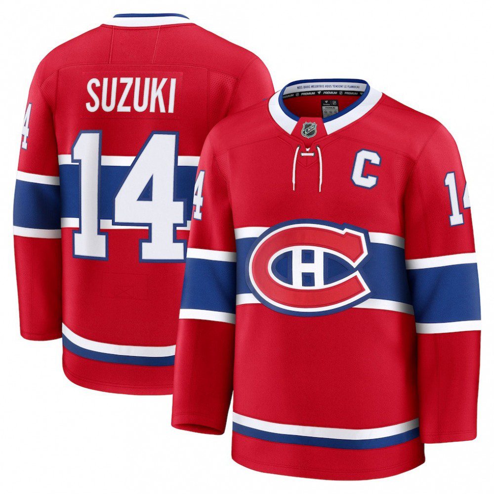 Nick Suzuki Montreal Canadiens Home Premium Jersey - Red-Pro Kit Vault | Brand New 26/27 Sports Jerseys